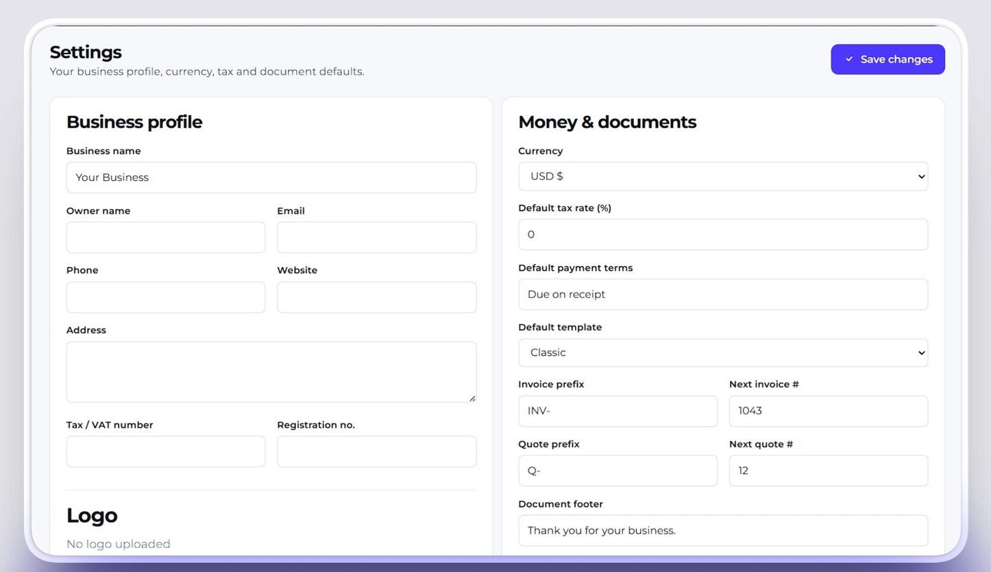 Payments & statuses